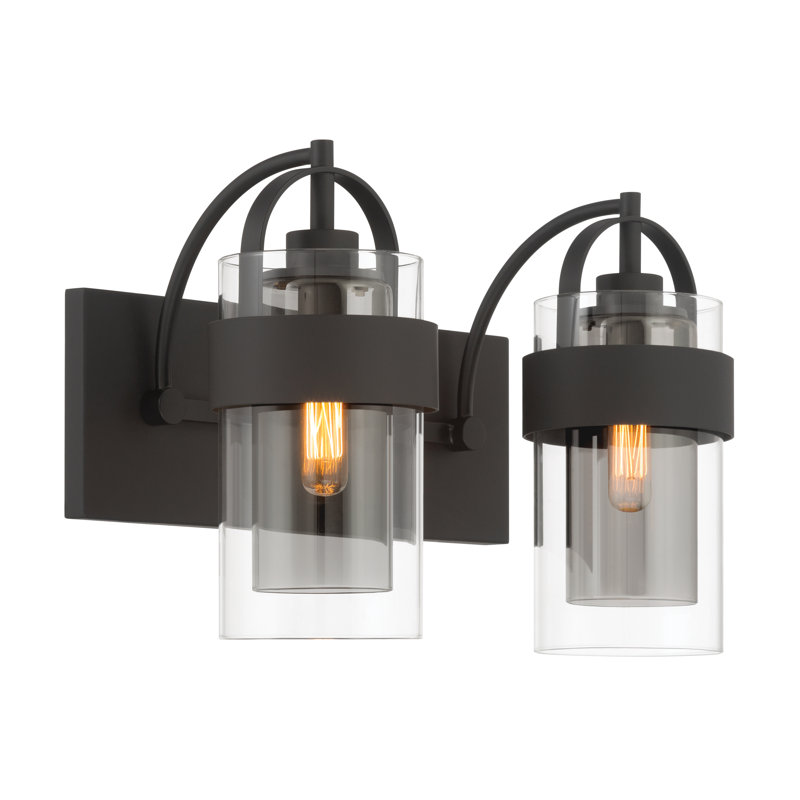 Meuble-lavabo à 2 lumières 14,25 po Ravik, H 10,5 po x l 14,25 po x P 8,75 po, Noir, Deux lumières