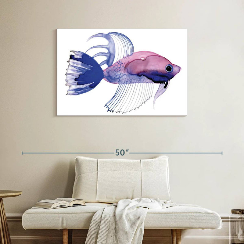 Mini poisson mauve, H 26 po x l 39 po