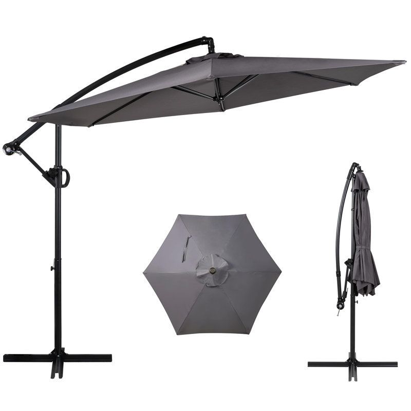 Parasol en porte-à-faux de 110 po, Gris