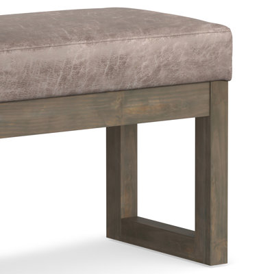 Milltown Upholstered Solid Wood Contemporary Rectangular Ottoman Bench with High-Density Foam