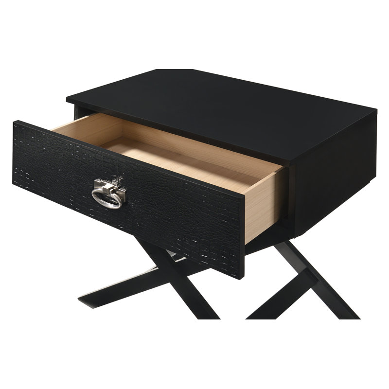 1 - Drawer Nightstand, Black