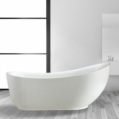 Everlie 71'' x 35'' Soaking Acrylic Bathtub