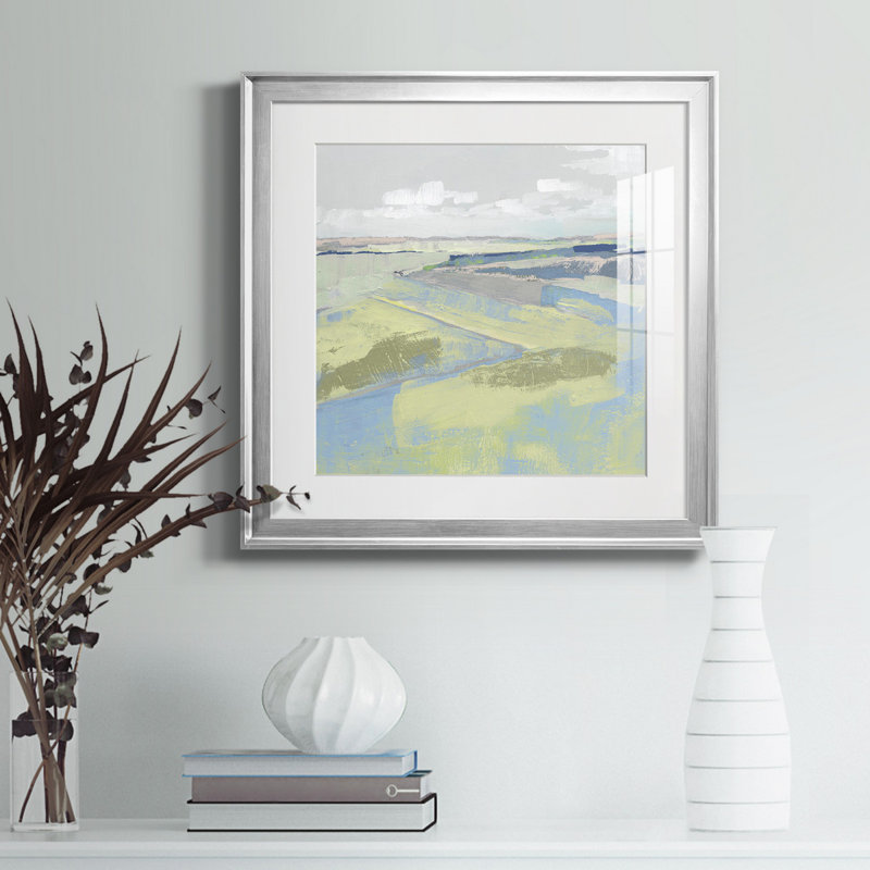 Pastel Prairie II - Toile encadrée de qualité supérieure - prête à être accrochée, H 17,5 po x l 17,5 po x P 1,5 po, Blanc