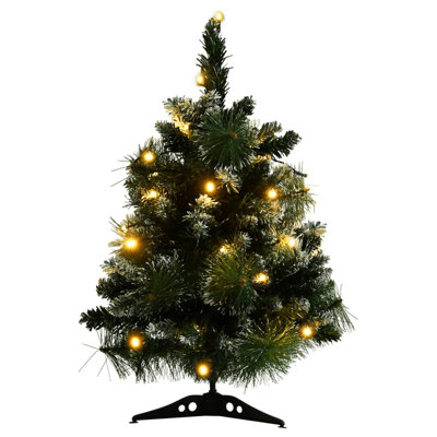 Arbre de Noël artificiel illuminé avec supports en PVC vert