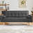 Moda Form 185CM 3 Seater Convertible Settee Sofa Bed With Armrests and 2 Bolster Pillows,-995110492