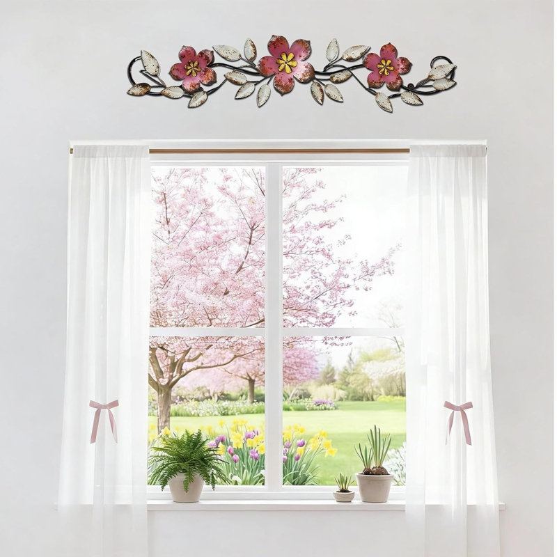 Rouleau de décoration murale rose en métal 15,7 pouces