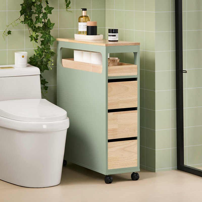 Keondra Freestanding Bathroom Cabinet, Green