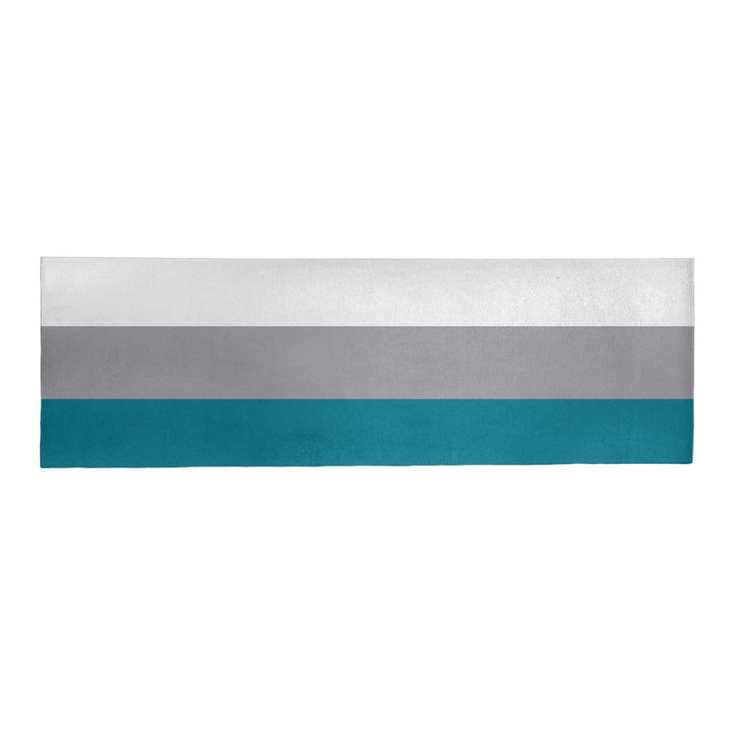 Tapis gris/bleu à rayures, Tapis de couloir 2 pi 6 po x 8 pi