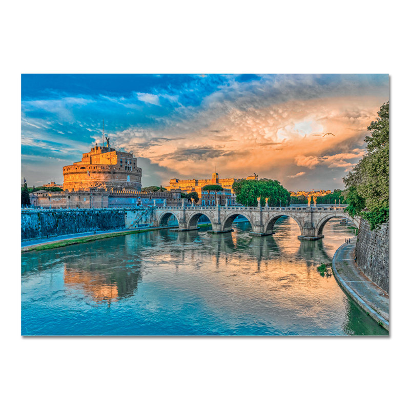 Ponte S. Angelo In Rome by Giallobus - No Frame Print on Plastic / Acrylic, 65cm H x 95cm W