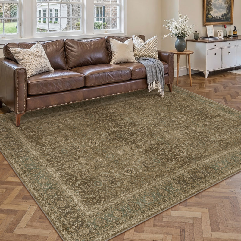 Tapis oriental lavable rétro avec envers antidérapant, Rectangle 6 pi x 9 pi