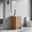 Grove Free Standing Single Bathroom Vanity with White Ceramic Sink, 2 Soft-Close Doors and 1 Adjustable Shelf, Floor Standing Vanity Set in Oak Natural-294250091