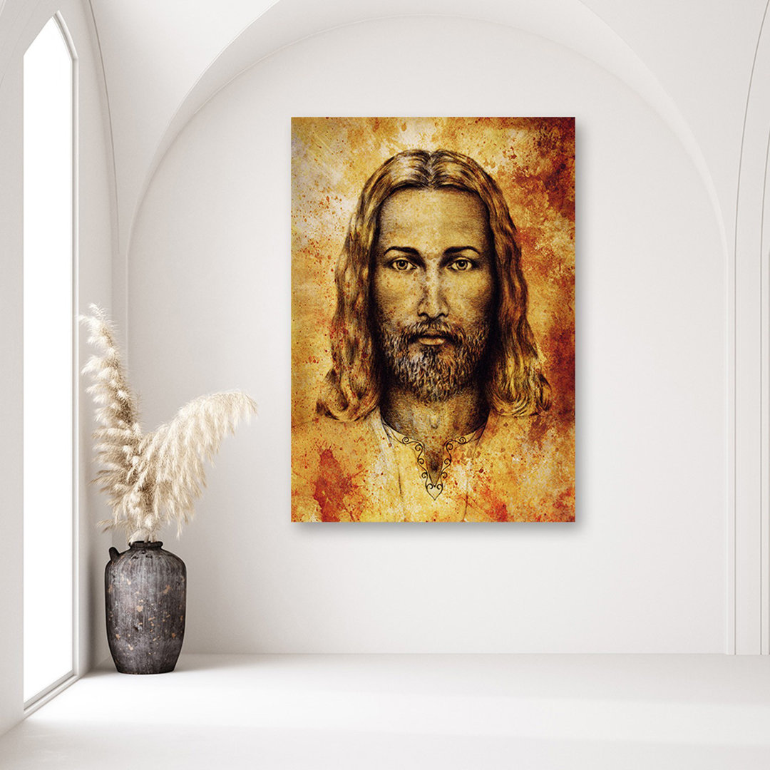 Leinwandbild Grabtuch von Turin Gesicht von Jesus Christus