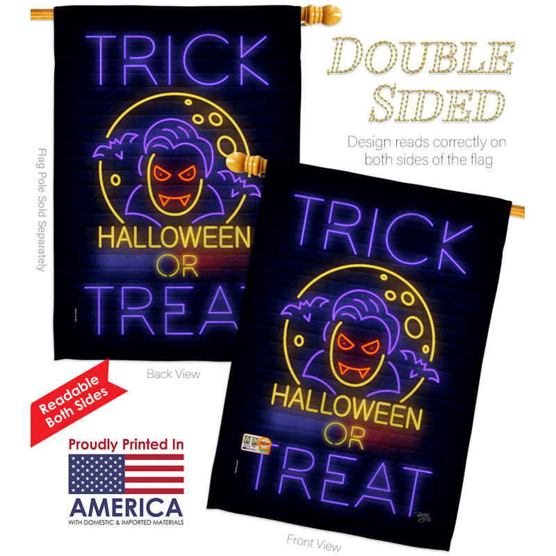 Double Sided 40'' H x 28'' W Polyester Halloween Flag Set