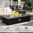 Rectangular Black Terrazzo Fireplace