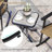 3 PCS Patio Rocker Set with High Backrest & Wood-Plastic Tabletop Coffee Table