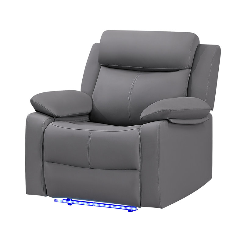Blanche Grey Glider Recliner With LED