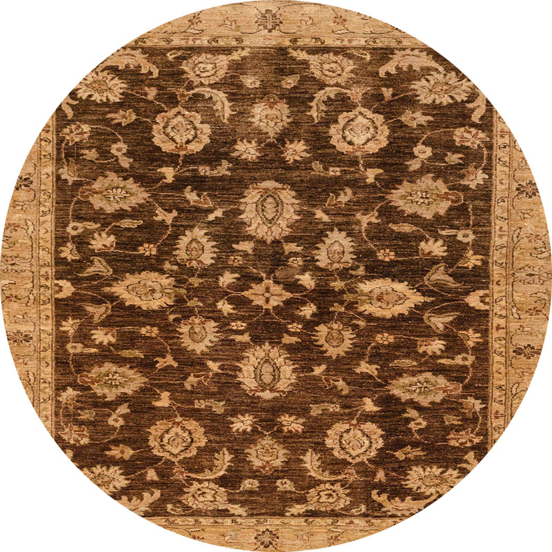 Tapis décoratif multicolore à motif abstrait, Rond 4 pi