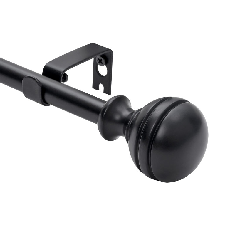 Tringle à rideaux réglable Gursharan, 48" - 86", Noir