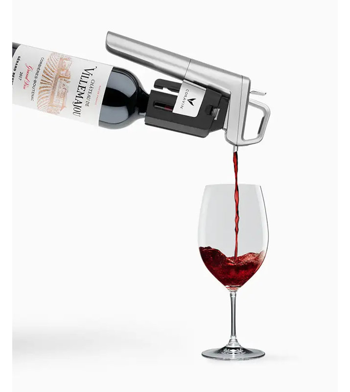 Timeless Coravin Model Six Wine Preserver and Opener Bundle, Silver
