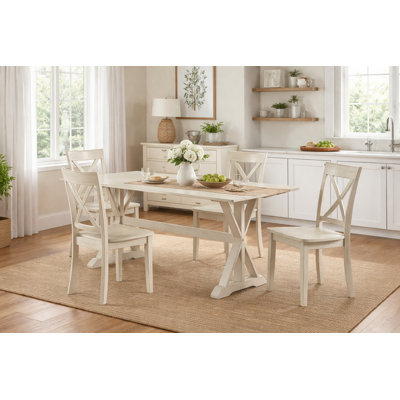 Williamsbridge Rubberwood Solid Wood Dining Set