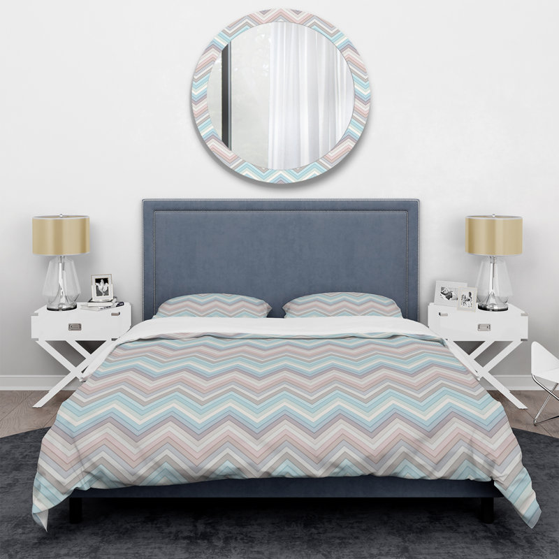 Ensemble de housse de couette en microfibre bleu / brun / gris 3 pièces