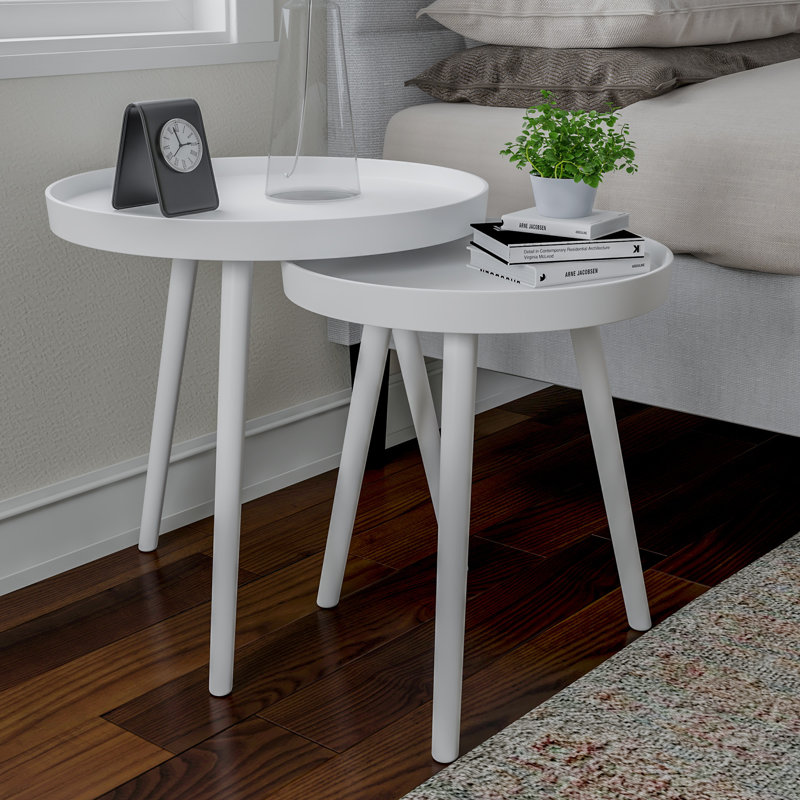 Tray Top Nesting Tables, White