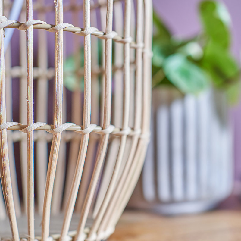 Tonnele Wicker/Rattan Table Lamp, White