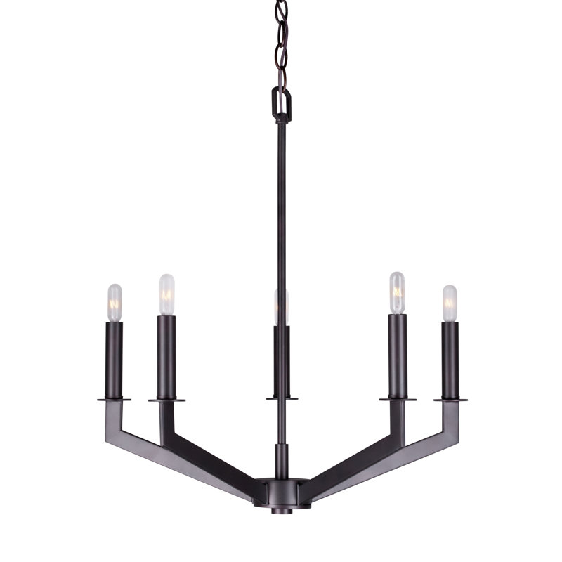 Lustree 5 lumières façon bougie/classique Wallick, Bronze antique
