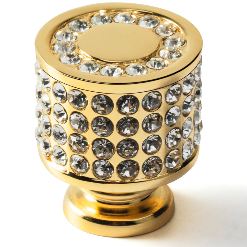 Crystal Cylindrical Knob Multipack, Gold