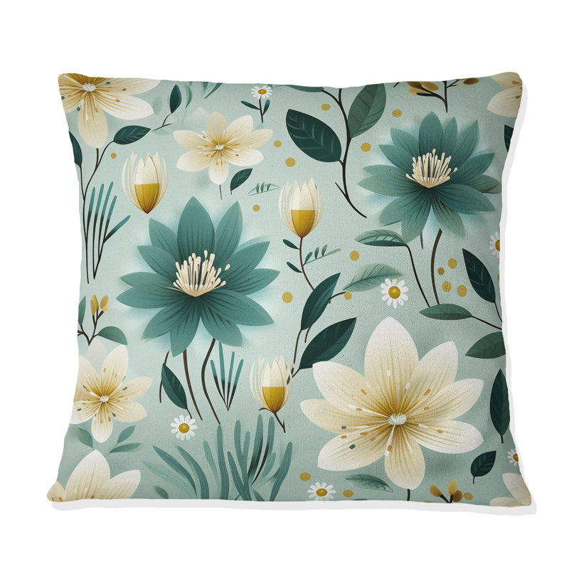 Coussin décoratif rétro à imprimé floral Marvel, H 18 po x l 18 po