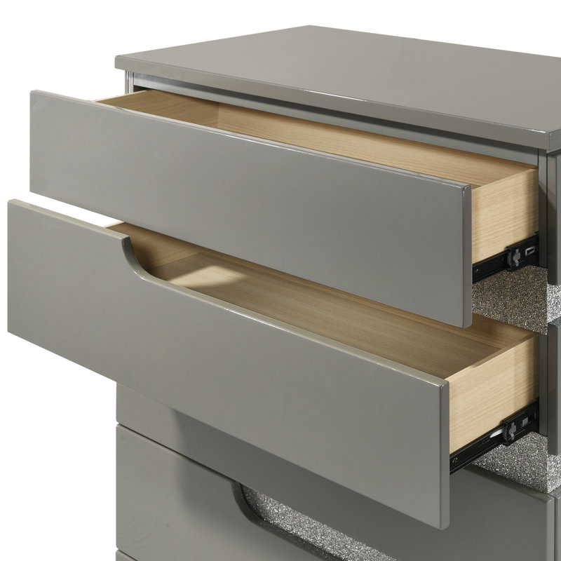 Coffres verticaux en bois Arielah Marchan, gris