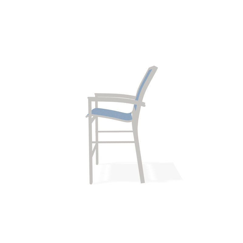 Chaise de café empilable en aluminium Bazza, Neige, Ciel