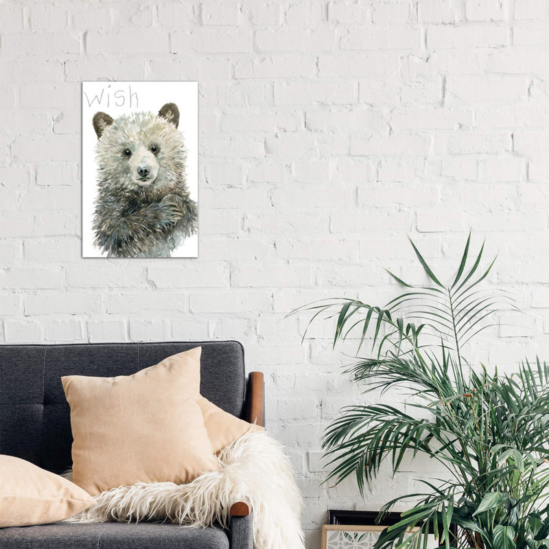 Forest Fur Baby Bear - Wrapped Canvas Print, 152.5 cm H x 101.5 cm W