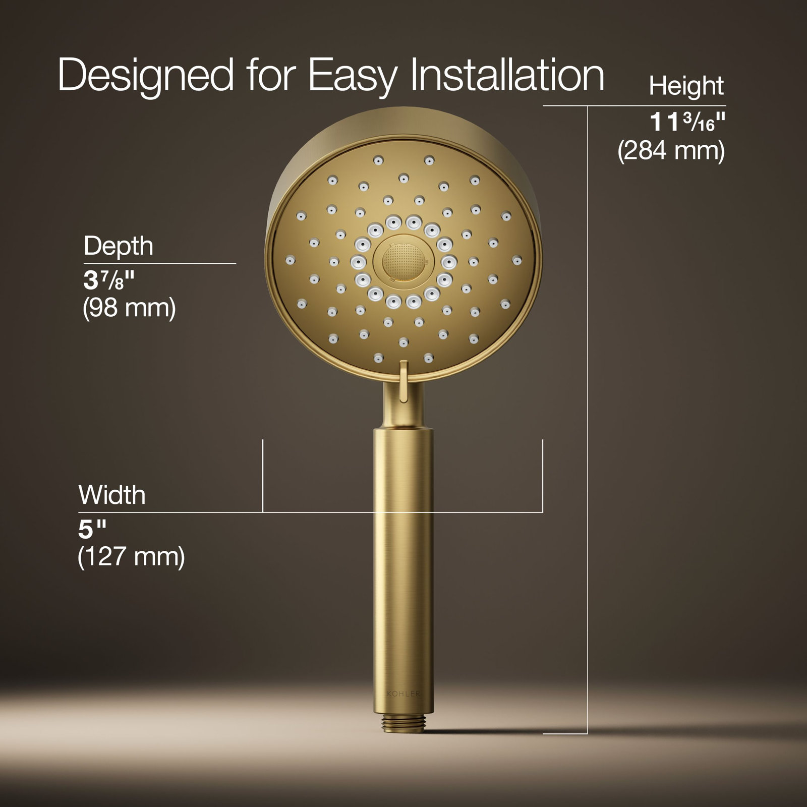 Purist Multifunction Handheld Shower Head, 1.75 GPM, Vibrant Brushed Moderne Brass