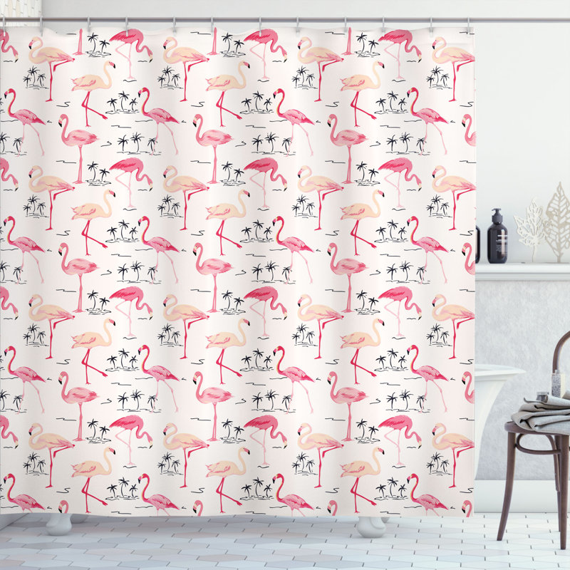 Shower Curtain with Hooks Included, 70" H x 69" W