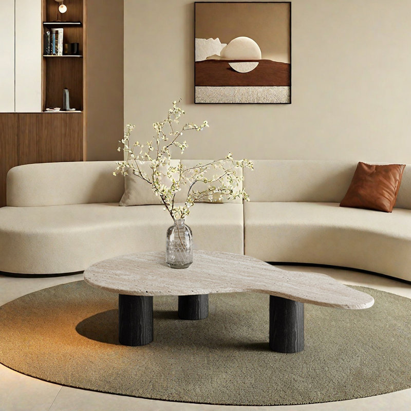 Table basse au design moderne unique, Brun, H 13,77 po x L 55,11 po x l 33,85 po