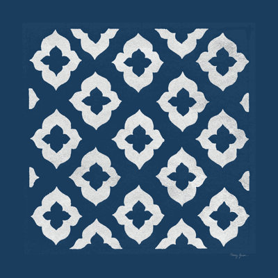 «Simply Elegant I White on Blue» par Nancy Green - impression sur toile tendue