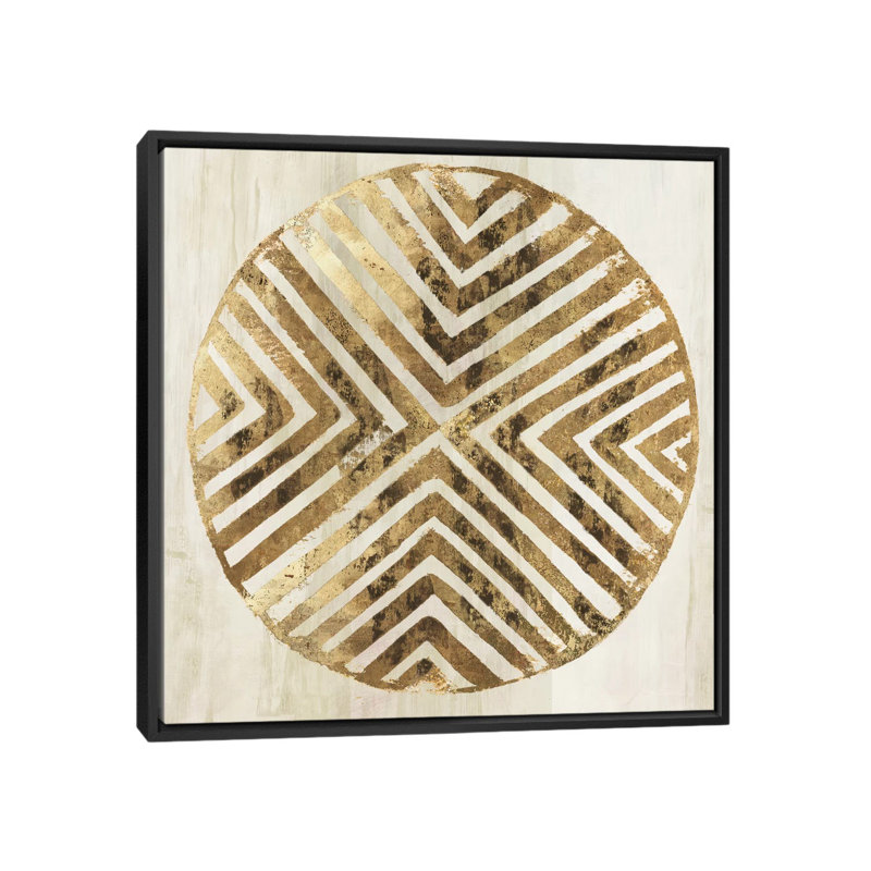 «African Lines II», impression sur toile, H 18 po x l 18 po x P 1,5 po, Toile avec cadre noir, Pas de tapis