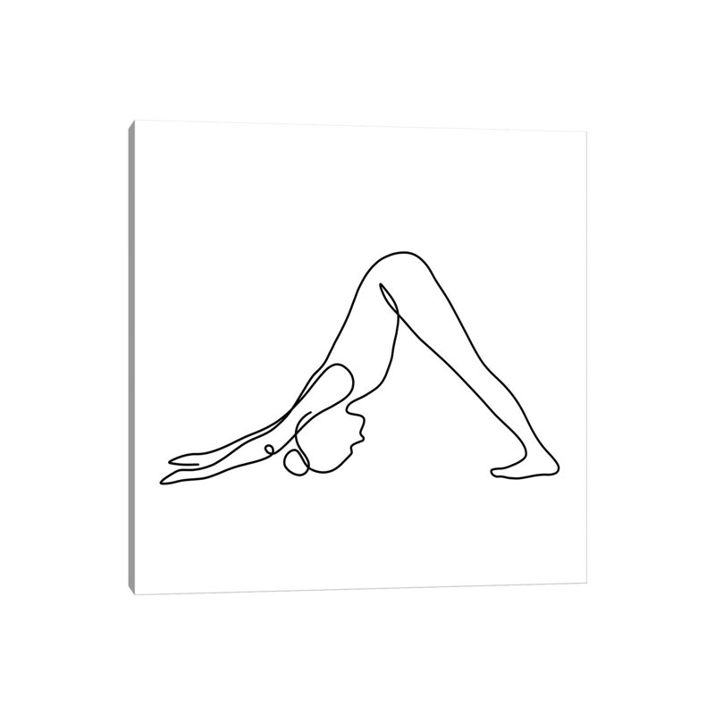 Yoga Downward Dog Square by Dane Khy - Wrapped Canvas Print, 30.48cm H x 30.48cm W x 1.905cm D