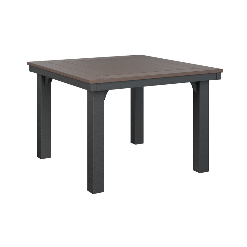 Homestead Outdoor Square Dining Table, Smoke Gray, Black