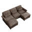 Canapé 3 places avec 2 poufs, accoudoirs arrondis et coussins de soutien lombaire, assise profonde et confortable pour le salon-164982932