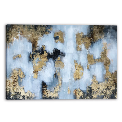 Art abstrait doré - peinture sur toile tendue