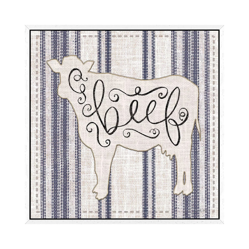 Beef 1 Piece Wall Art on Canvas, 66.04cm H x 66.04cm W x 3.81cm D, White Framed Canvas