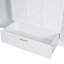 Lit simple avec tablettes et garde-robe en blanc - Option compacte pour économiser de l'espace