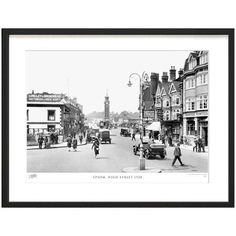 Epsom, High Street 1928 by Francis Frith - Single Picture Frame Print, 28cm H x 36cm W x 2.3cm D
