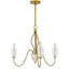 Lustre candélabre 3 lumières avec abat-jour en verre, laiton antique 25 po-125317811-125317812
