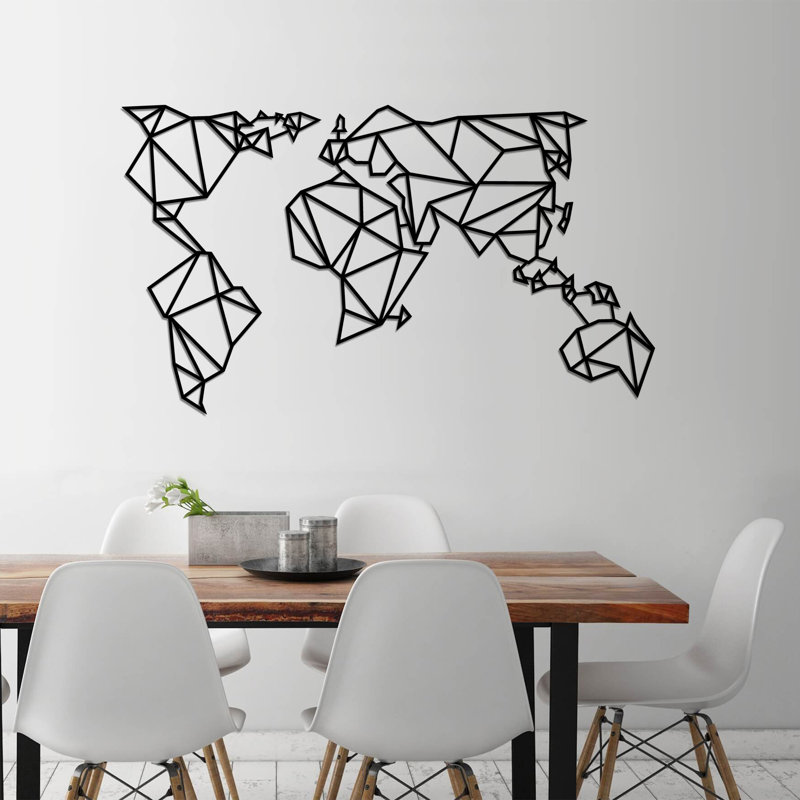 Decorative Metal Wall Accessory, Black Finish, 55.1 x 31.5 inches | 100% Metal, Thickness: 0.06 inches | Lightweight Design (3.9 lbs) with Wall-Mounting Feature | Perfect for Home, Office, or Gallery Decor
