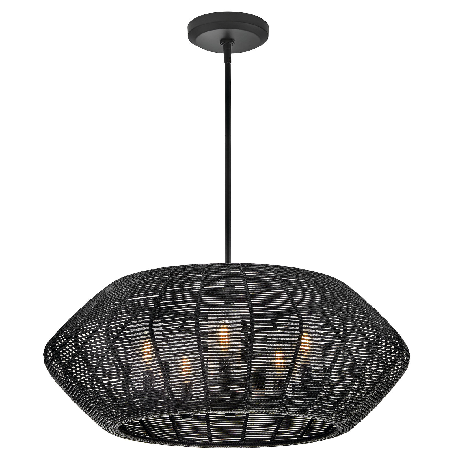 Abbey Outdoor Metal Chandelier, Black