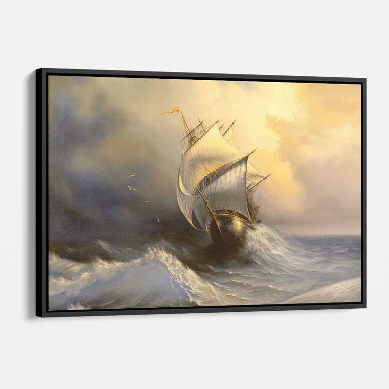 Peinture sur toile Arloene, H 12 po x l 16 po, Cadre noir