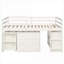 Lit mezzanine simple avec rangement et lit simple, sans sommier, blanc pour petite chambre à coucher